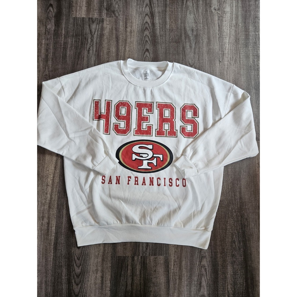 San Francisco 49ers Gameday Couture Sweatshirt White Size L